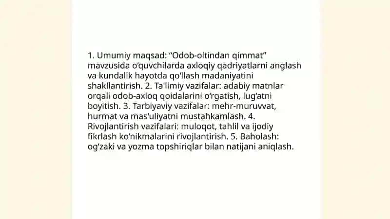 Odob-oltindan qimmat 3