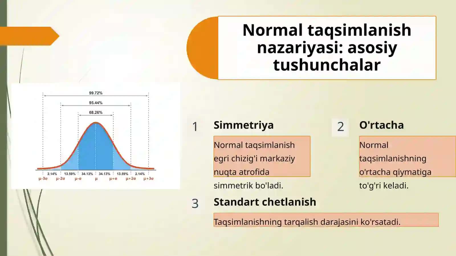 Normal taqsimlanish nazariyasi va uni amaliyotga tadbiq etish  haqida 3