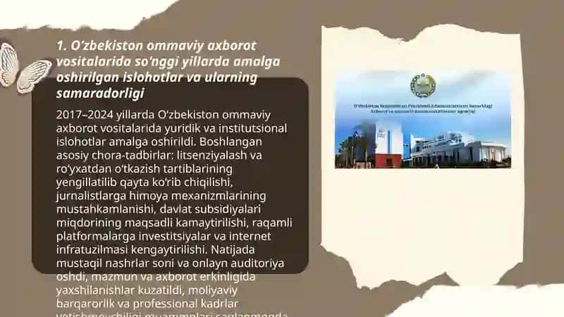 O‘zbekiston Respublikasida ommaviy axborot vositalarining faoliyati (o‘zgarish va muammolar) 3