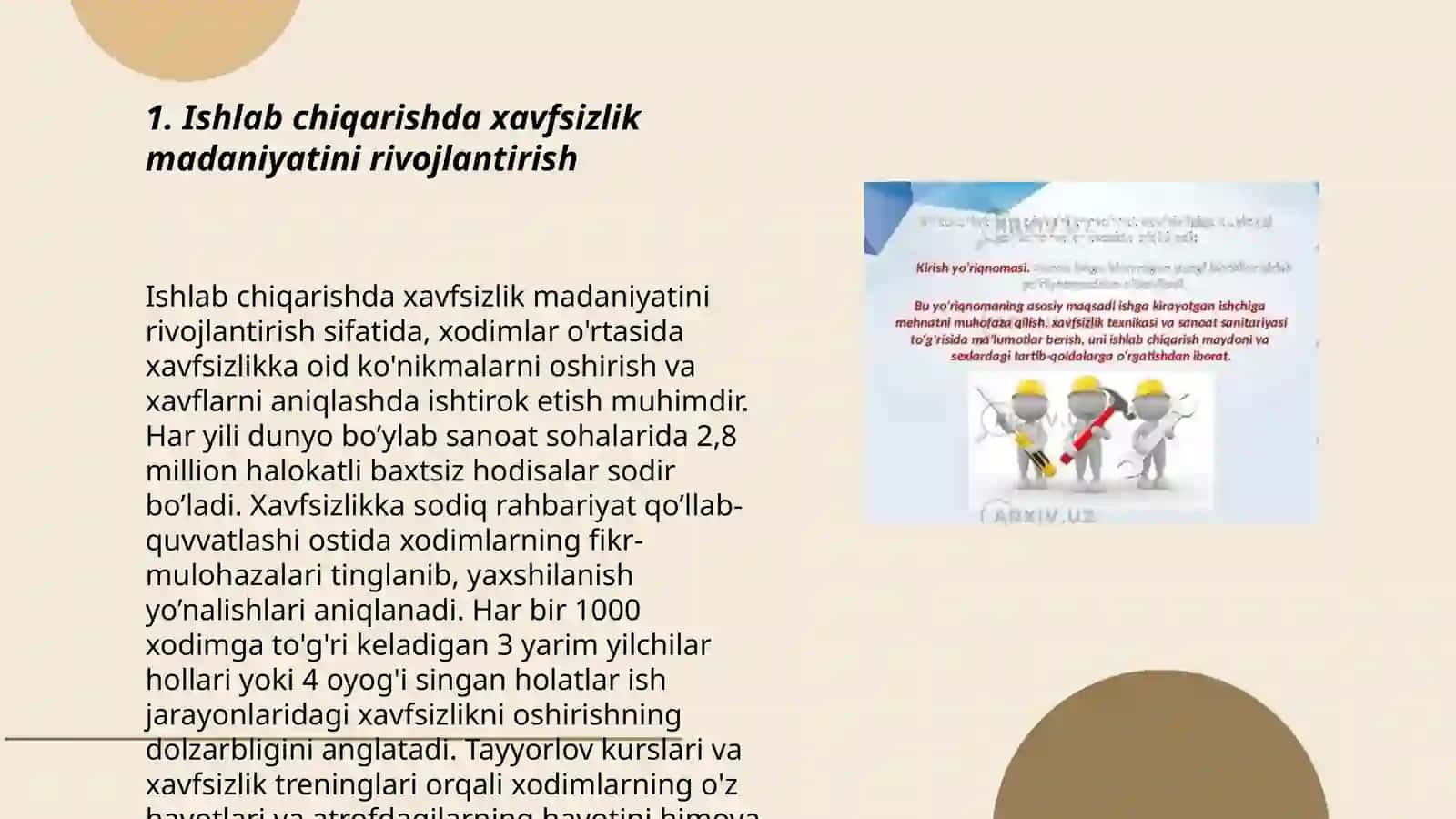 Ishlab chiqarishda bahtsiz hodisalr va ular oqibatlarini kamaytrishni rejalashtrish 3