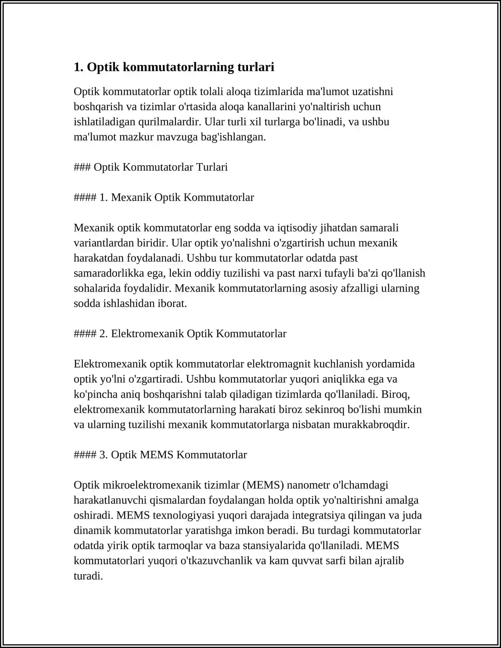 Optik Kommutatorlar Turlari 3