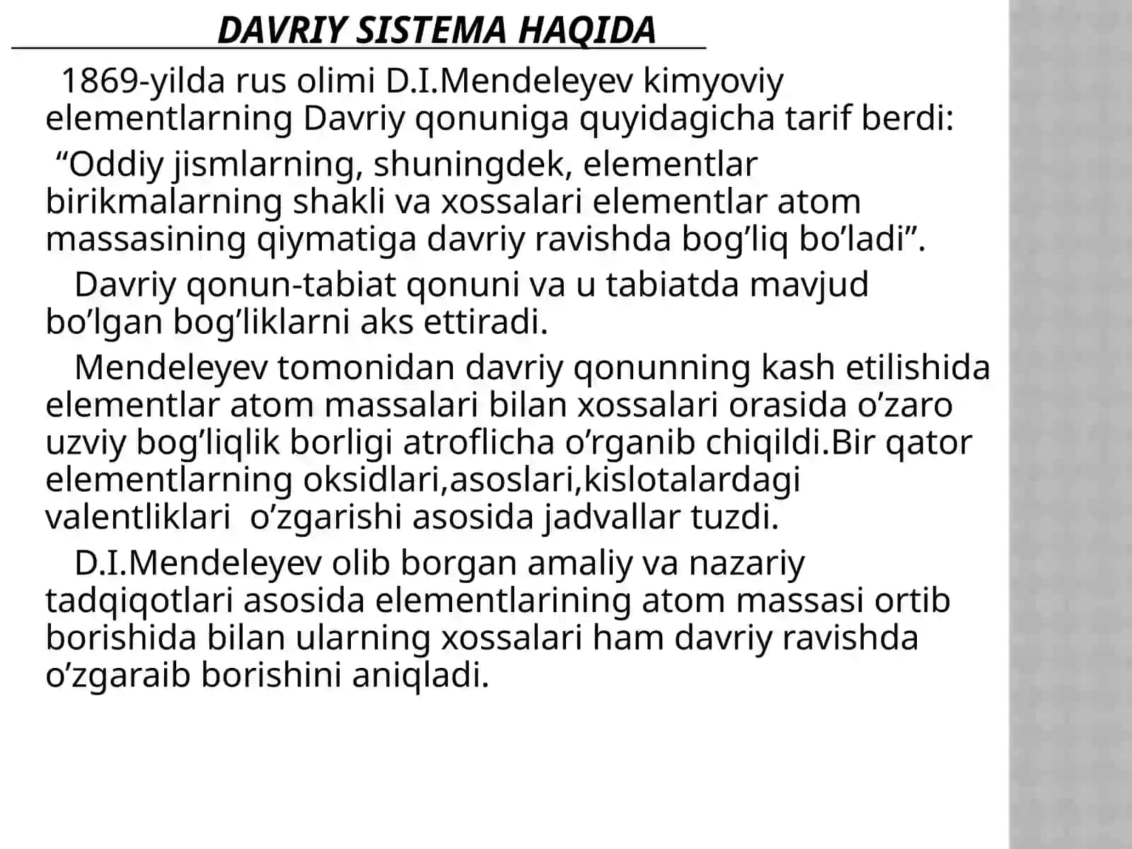 Nordiq tuzlar (Guruhi S/F 107 B davriy sistemasini o'rganish) 3