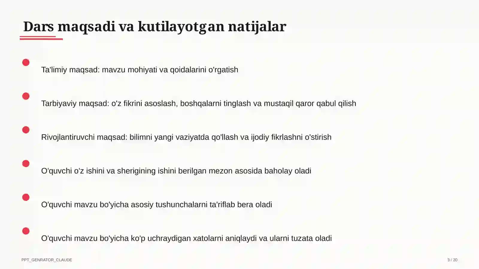 Ona tili (5–11) — takrorlash darsi uchun 3