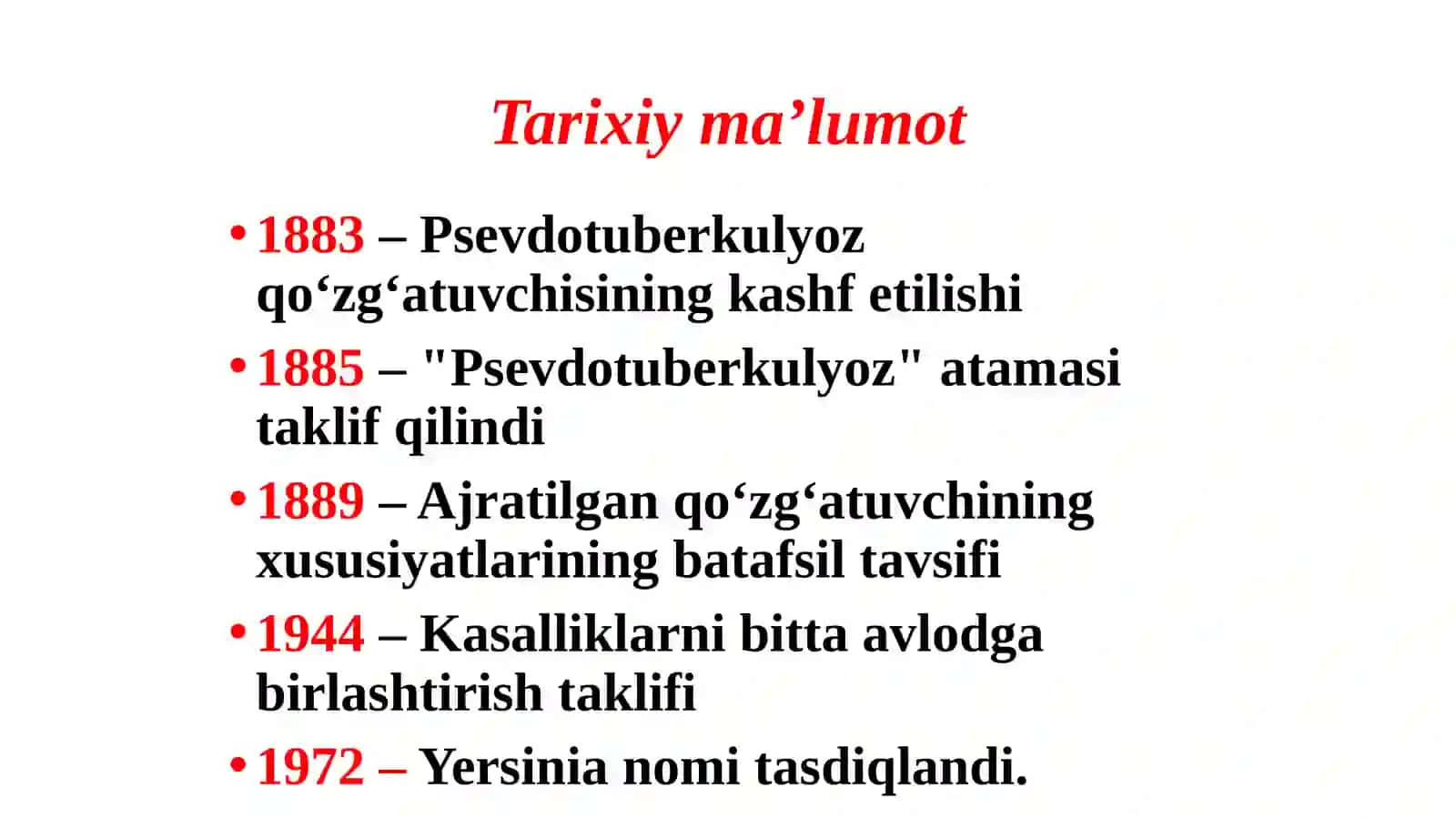 Маъруза-4.Ичакнингбактериалинфекционкасалликлариқўзғатувчилари(иерсиниозвавабо(холера)касалликлариқўзғатувчилари) 3