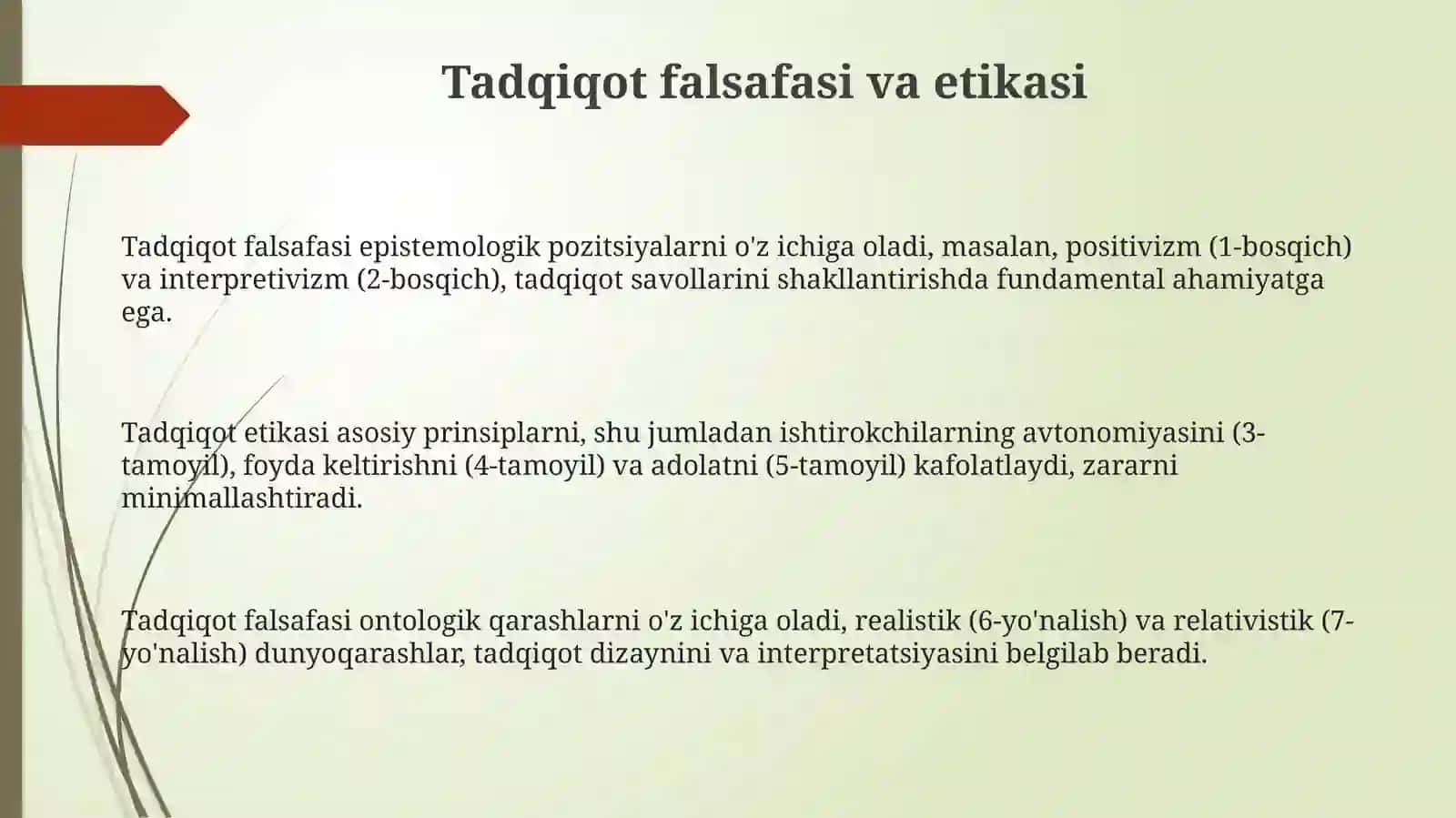 Tadqiqot olib borishning ilmiy asoslari 3