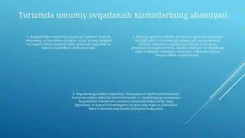 Turizm Sohasida Ovqatlantirish Xizmatlari 3