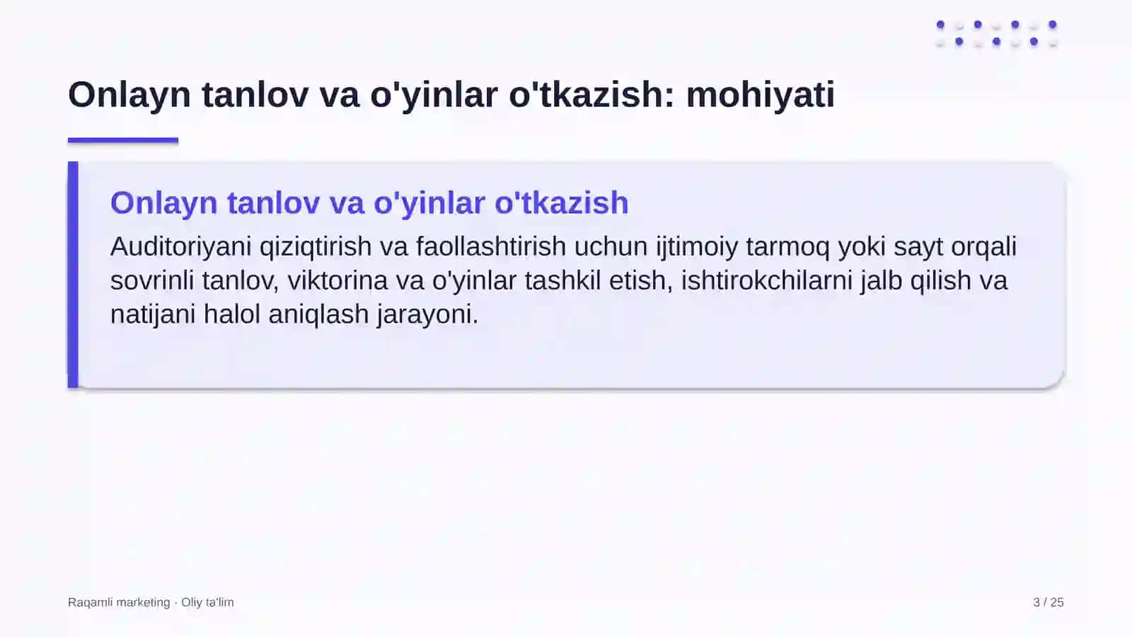Avtomaktablarda onlayn tanlov va o'yinlar o'tkazish 3