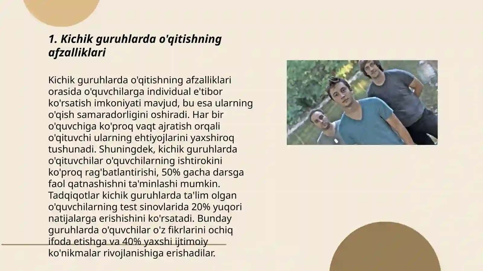 Bo'lajak oqituvchilarning kichik guruhlarda ishlash faoliyatini takomillashtirish 3