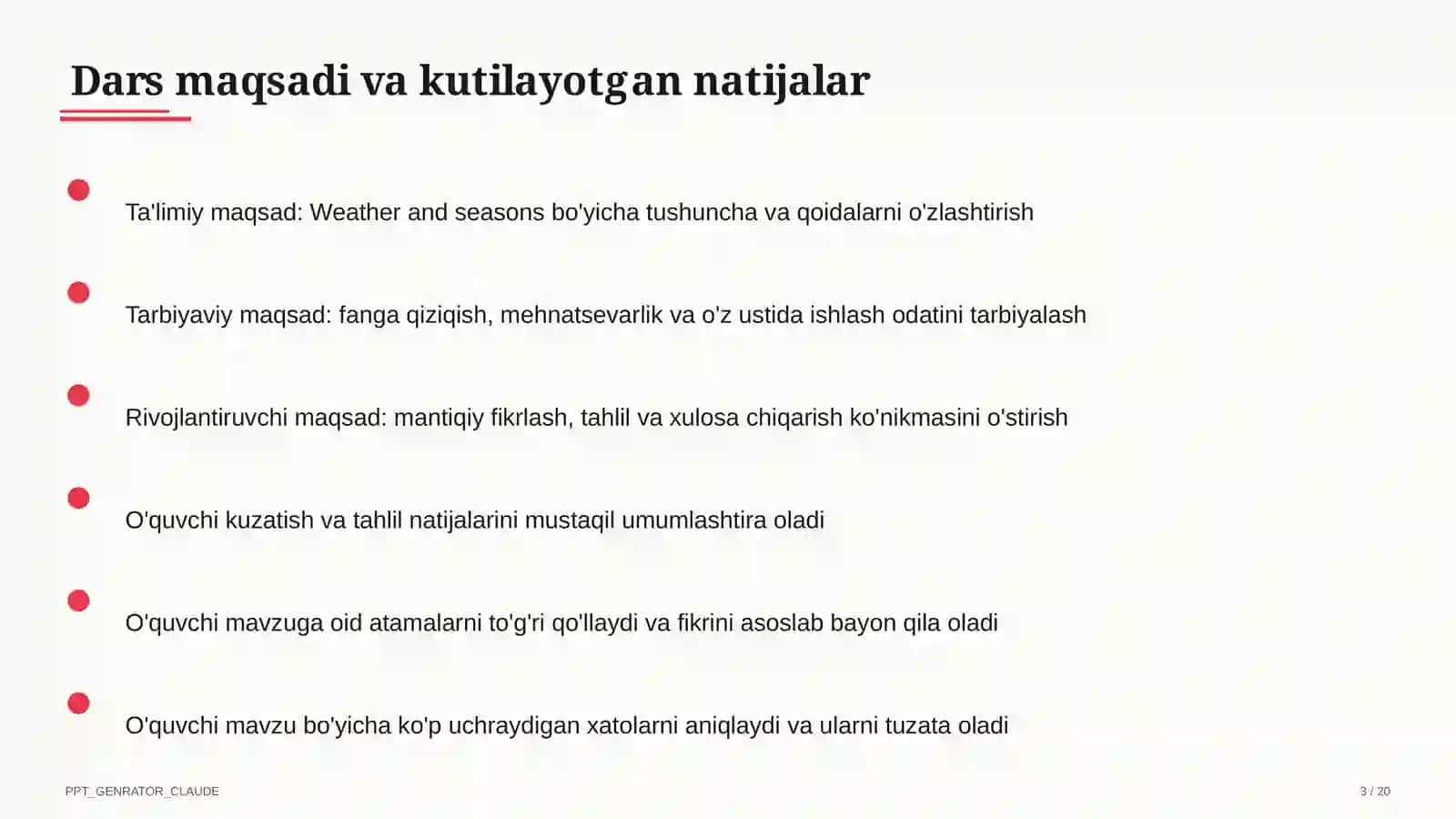 Weather and seasons (4-sinf) 3
