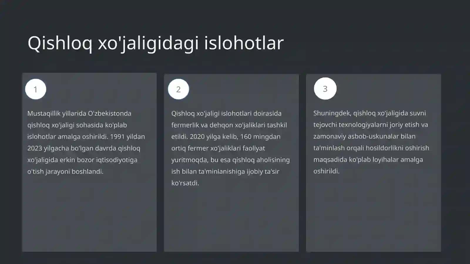 Mustaqillik yillarida qishloqxo’jaligi va sanoat 3