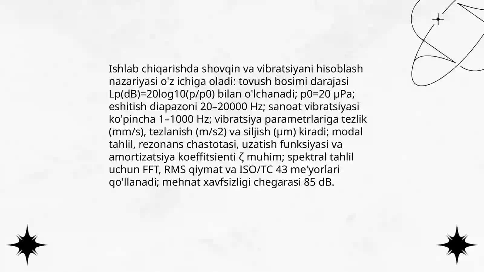 Ishlab chiqarishda shovqin va vibratsiyani hisoblash nazariyasi 3