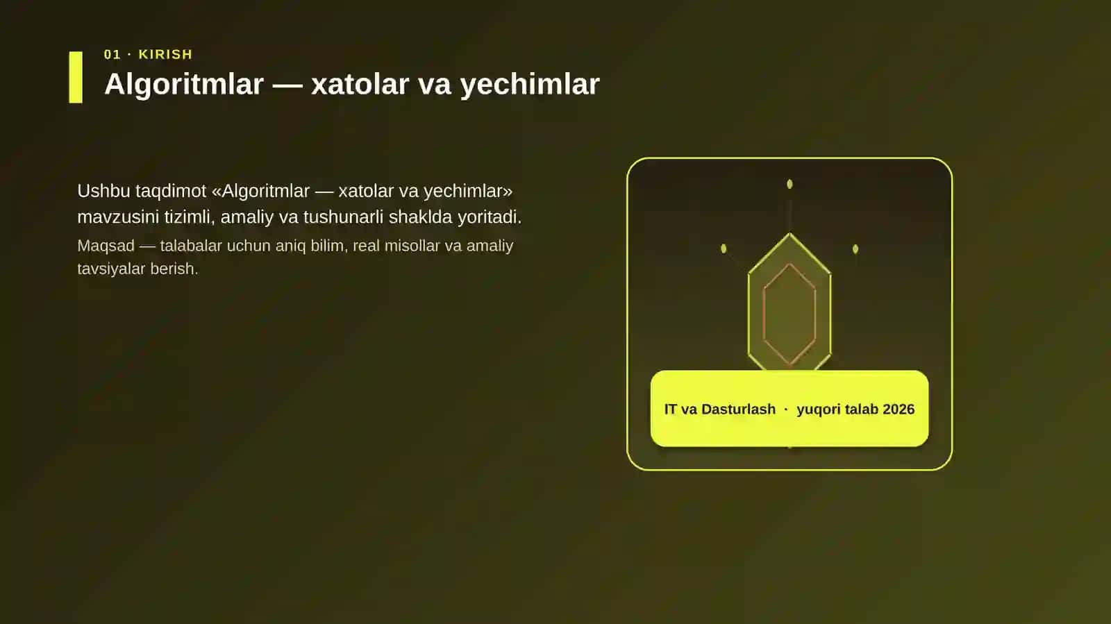 Algoritmlar — xatolar va yechimlar 3