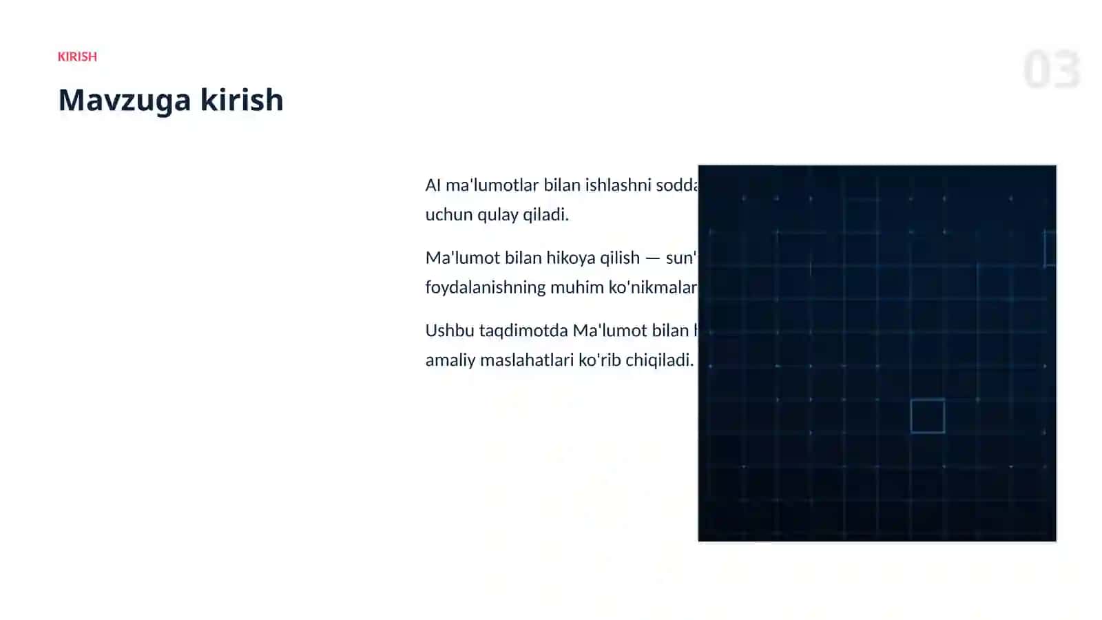 Ma'lumotlar Bilan Ishlash 3