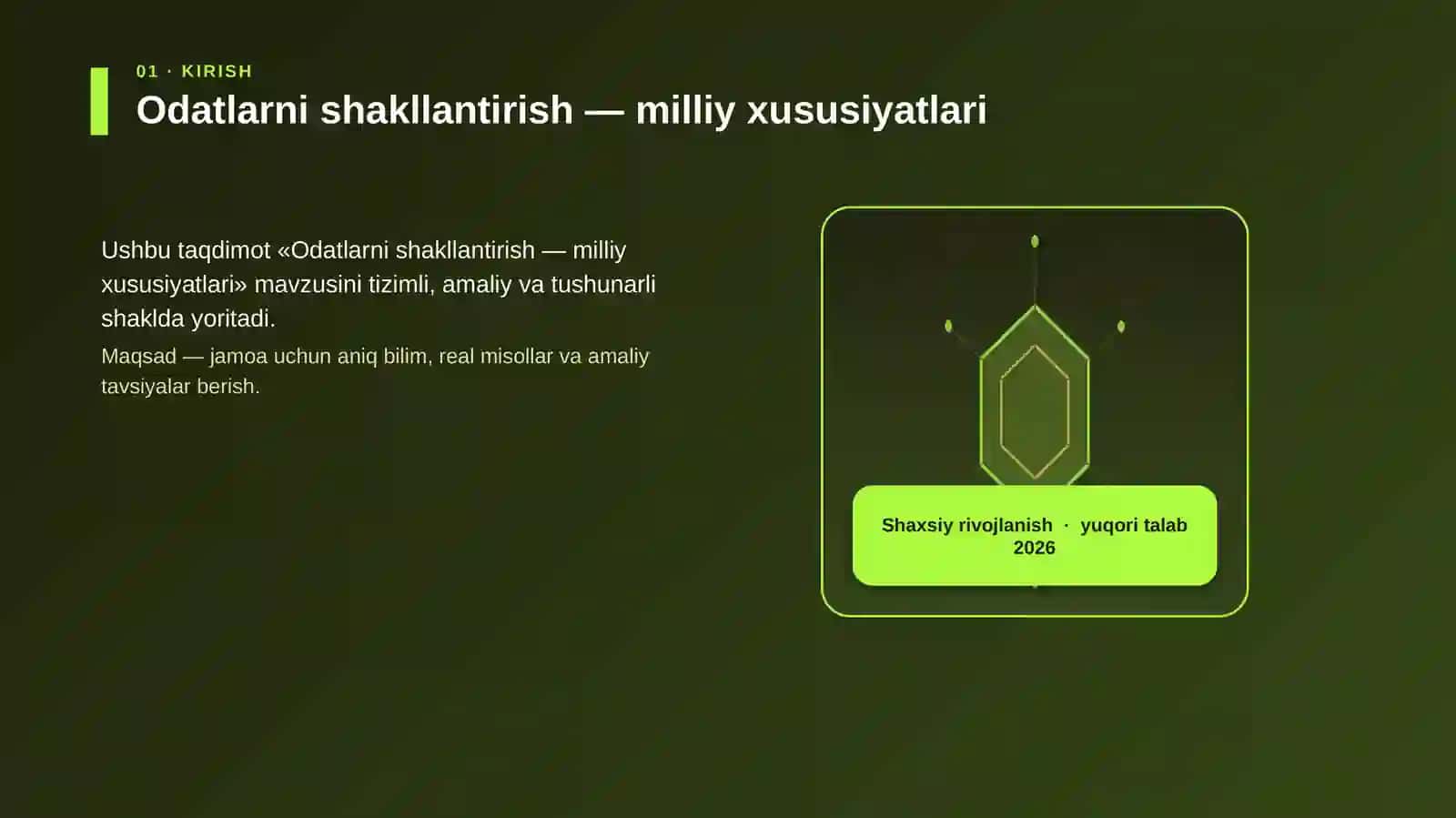 Odatlarni shakllantirish — milliy xususiyatlari 3