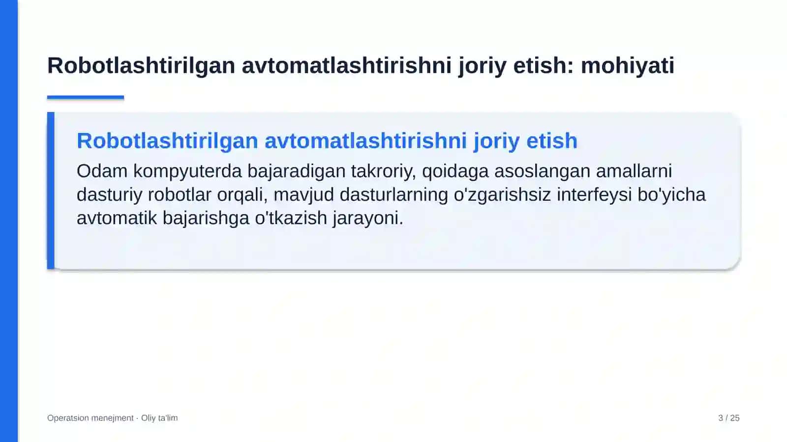 markaziy bank tizimida jarayonlarni robotlashtirilgan avtomatlashtirishni joriy etish 2184 3