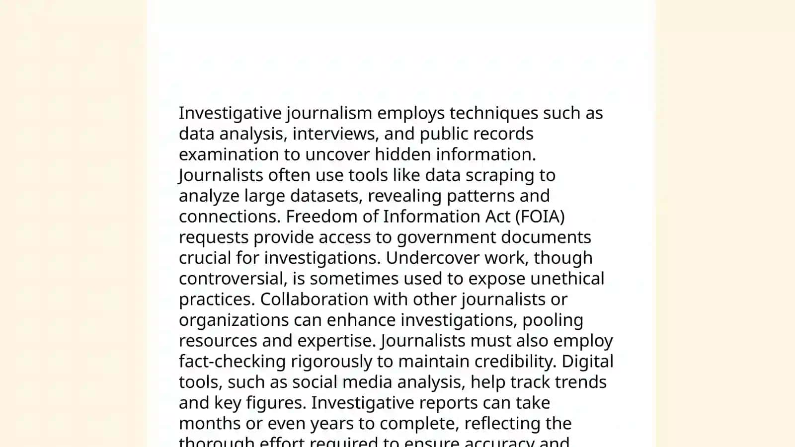 Investigative Journalism Techniques 3