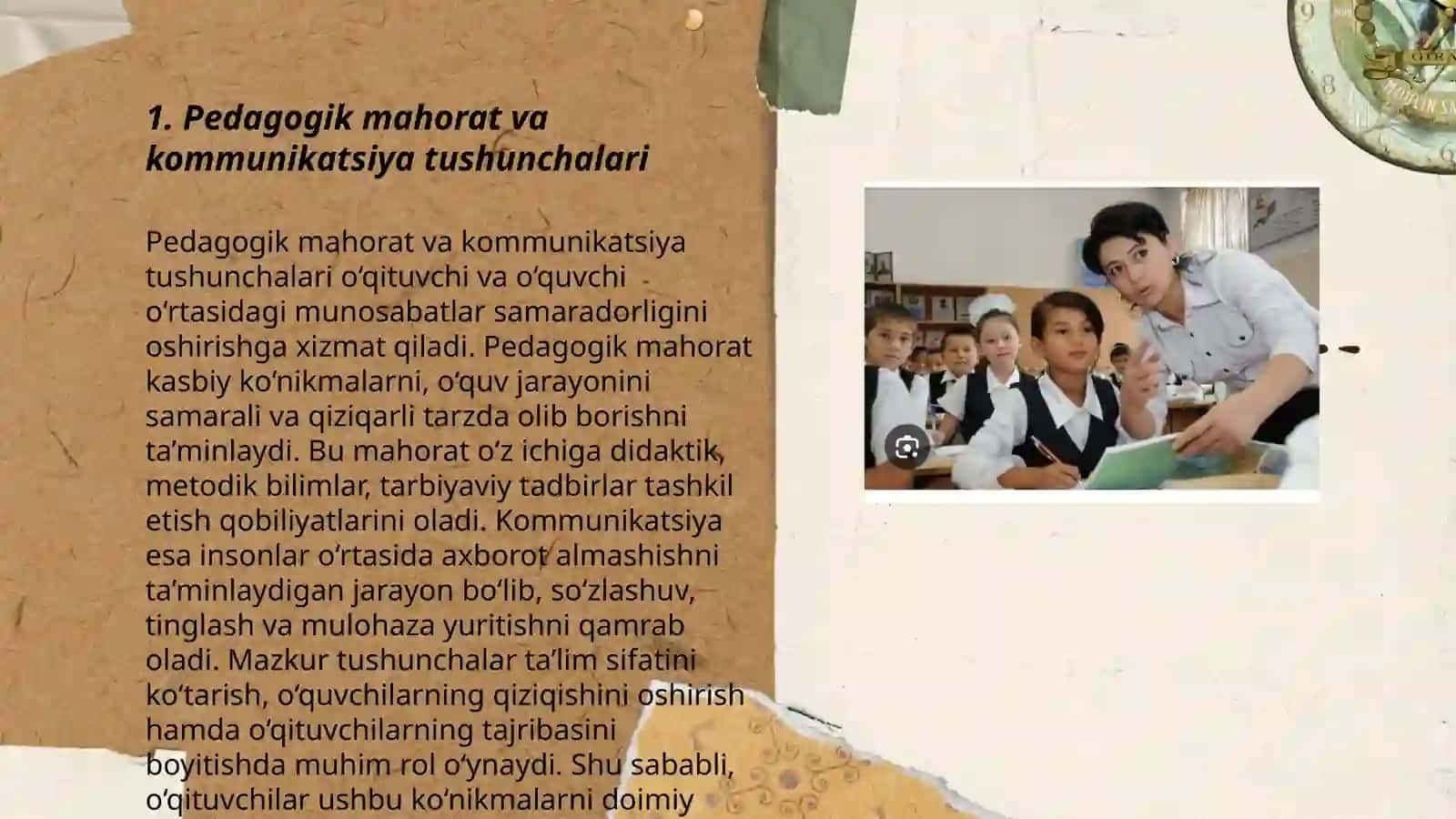 O'quvchilar bilan kommunikatsiyaga kirishishda pedagog mahorat masalalari 3