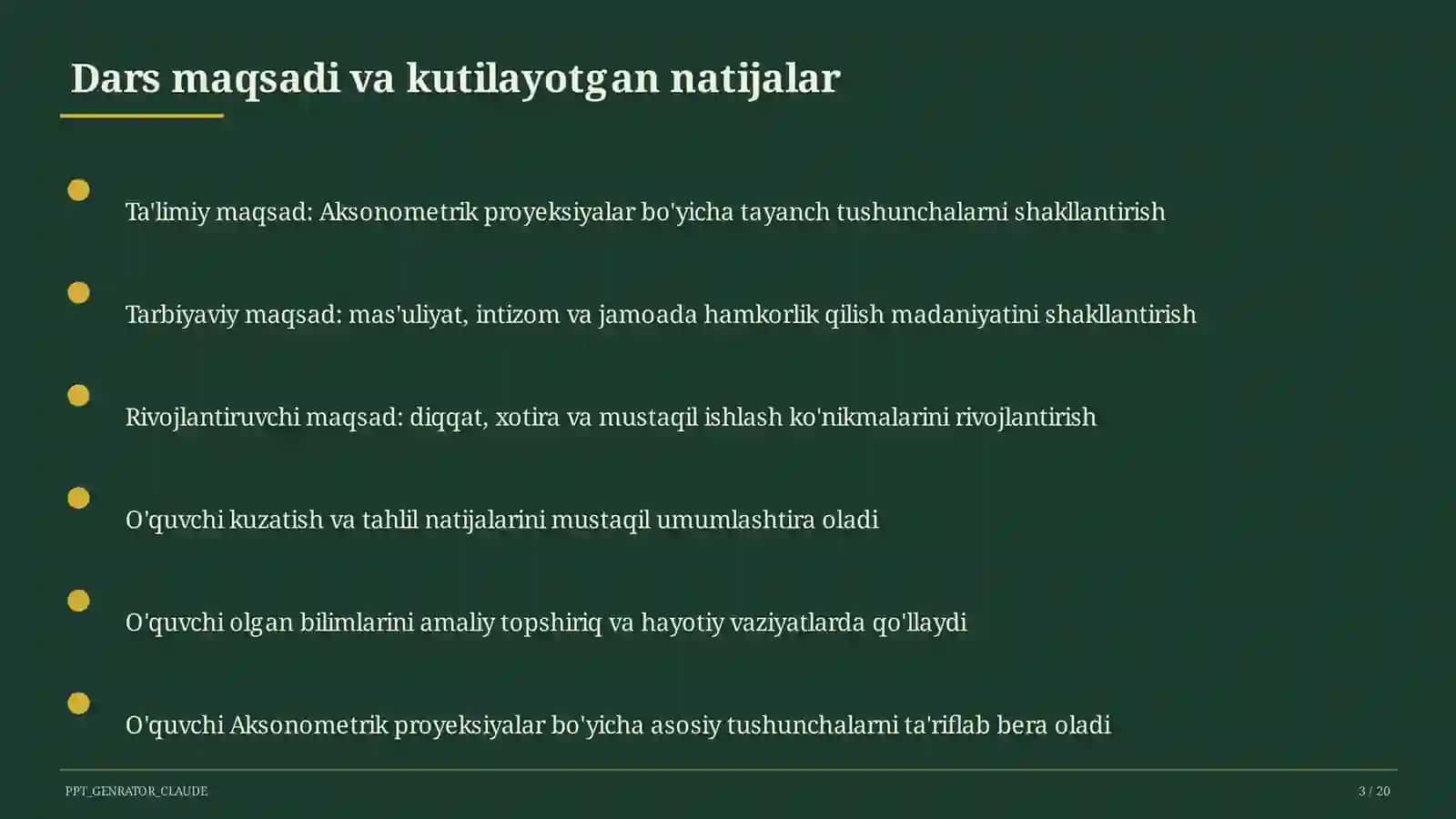 Aksonometrik proyeksiyalar (8-sinf) 3
