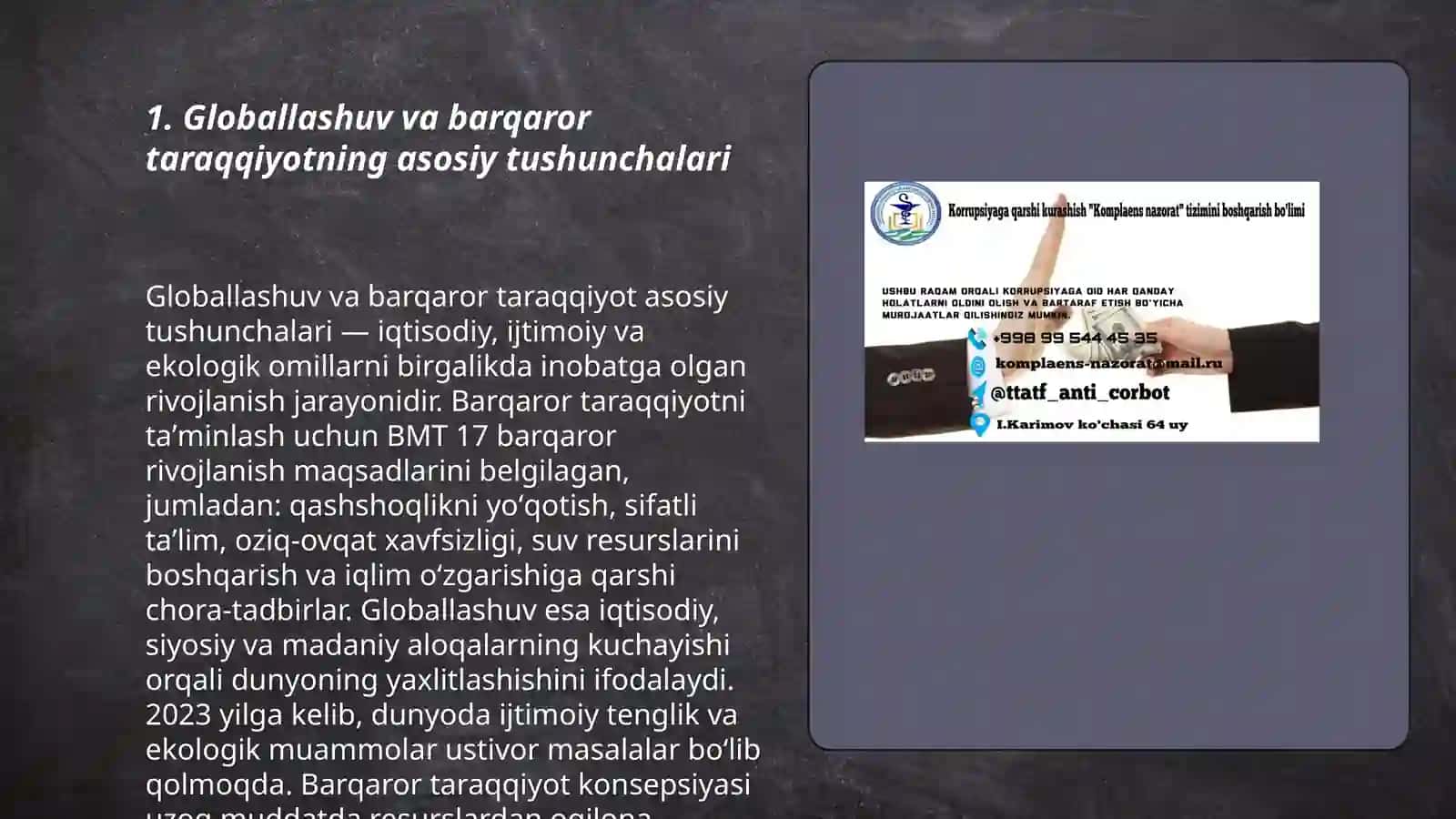 Globallashuv va barqaror taraqqiyot falsafasi: Korrupsiyaga qarshi kurashning jahon tajribasi. O‘zbekistonning korrupsiyaga qarshi kurash siyosati 3