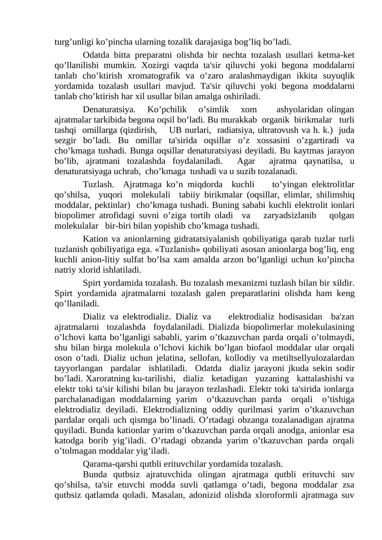 Ajratmani yot moddalardan tozalash usullari 3