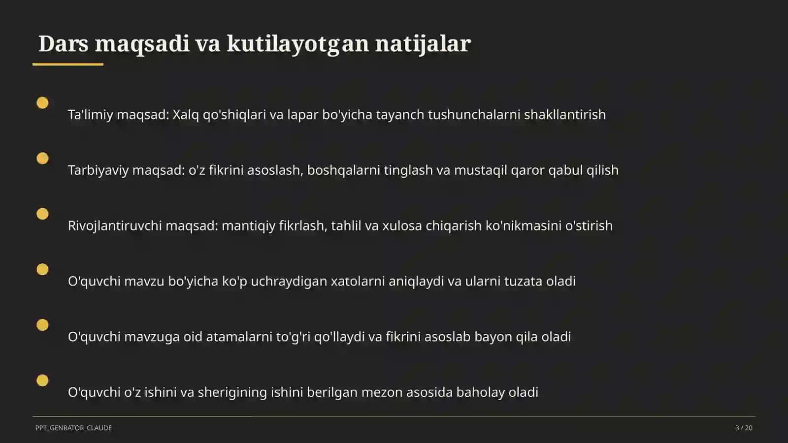 Xalq qo'shiqlari va lapar (3-sinf) 3