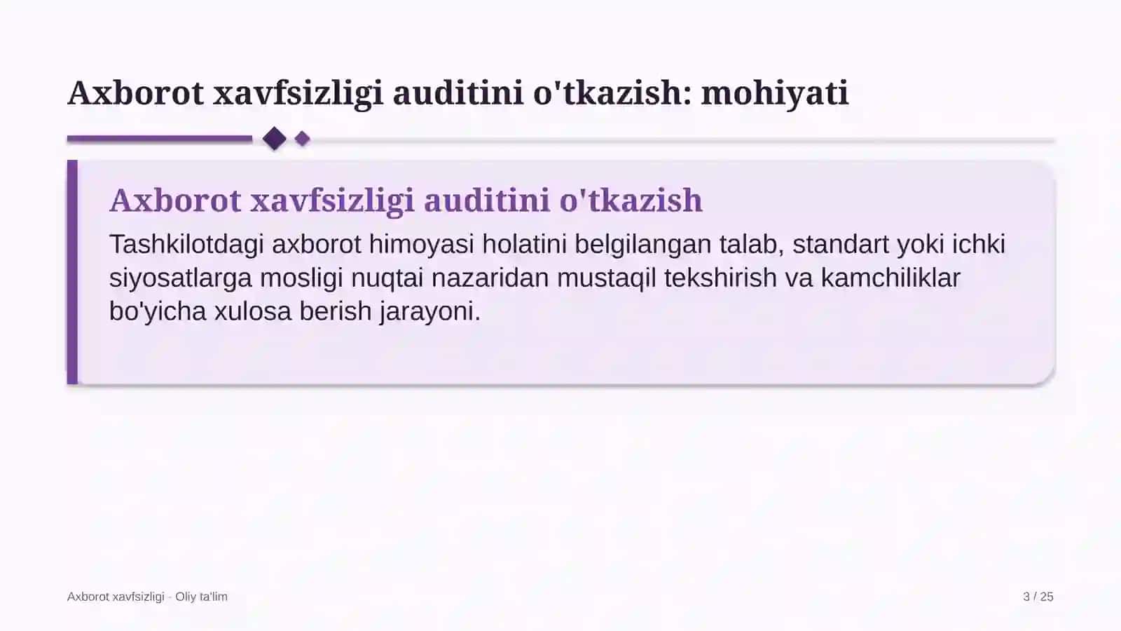 Konsert tashkilotlarida axborot xavfsizligi auditini o'tkazish 3