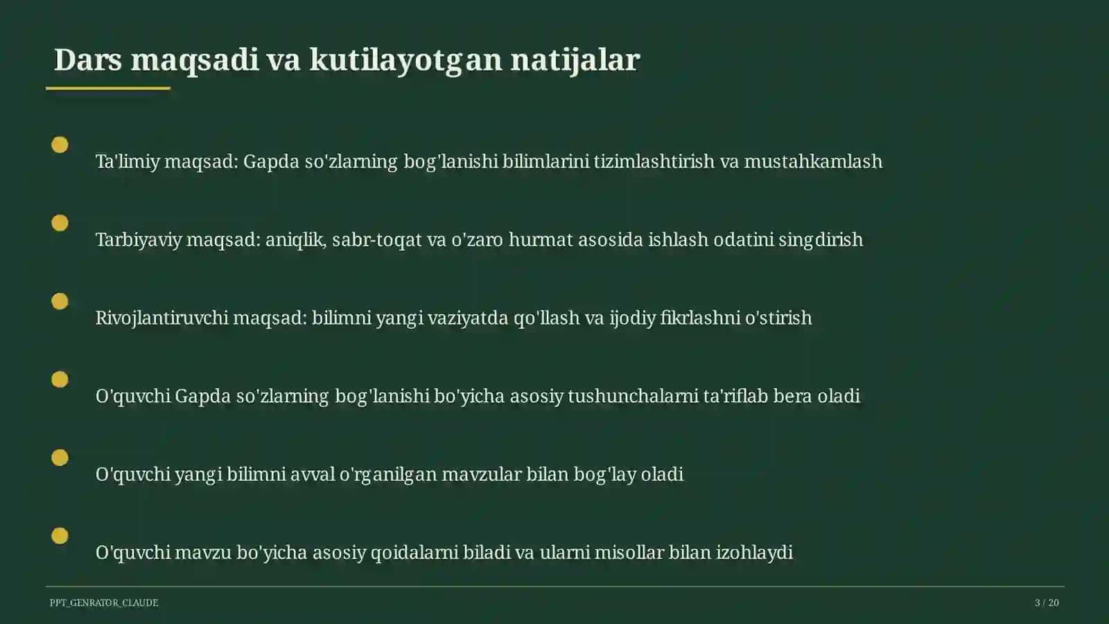Gapda so'zlarning bog'lanishi (2-sinf) 3