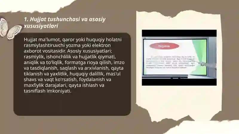 Hujjat turlari va xususiyatlari 3