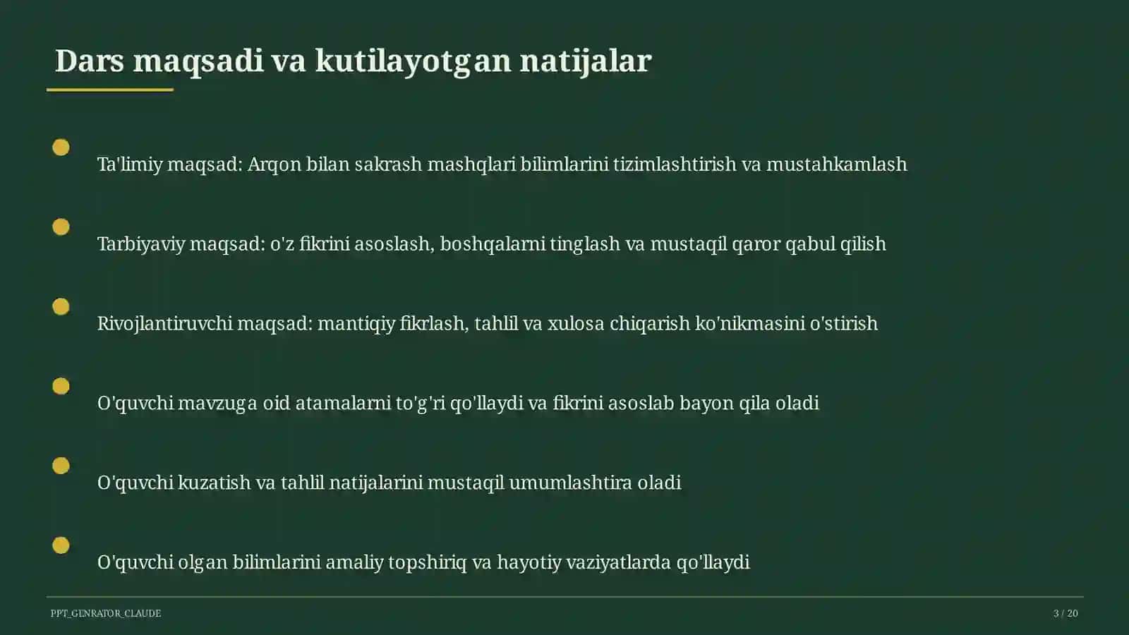 Arqon bilan sakrash mashqlari (3-sinf) 3