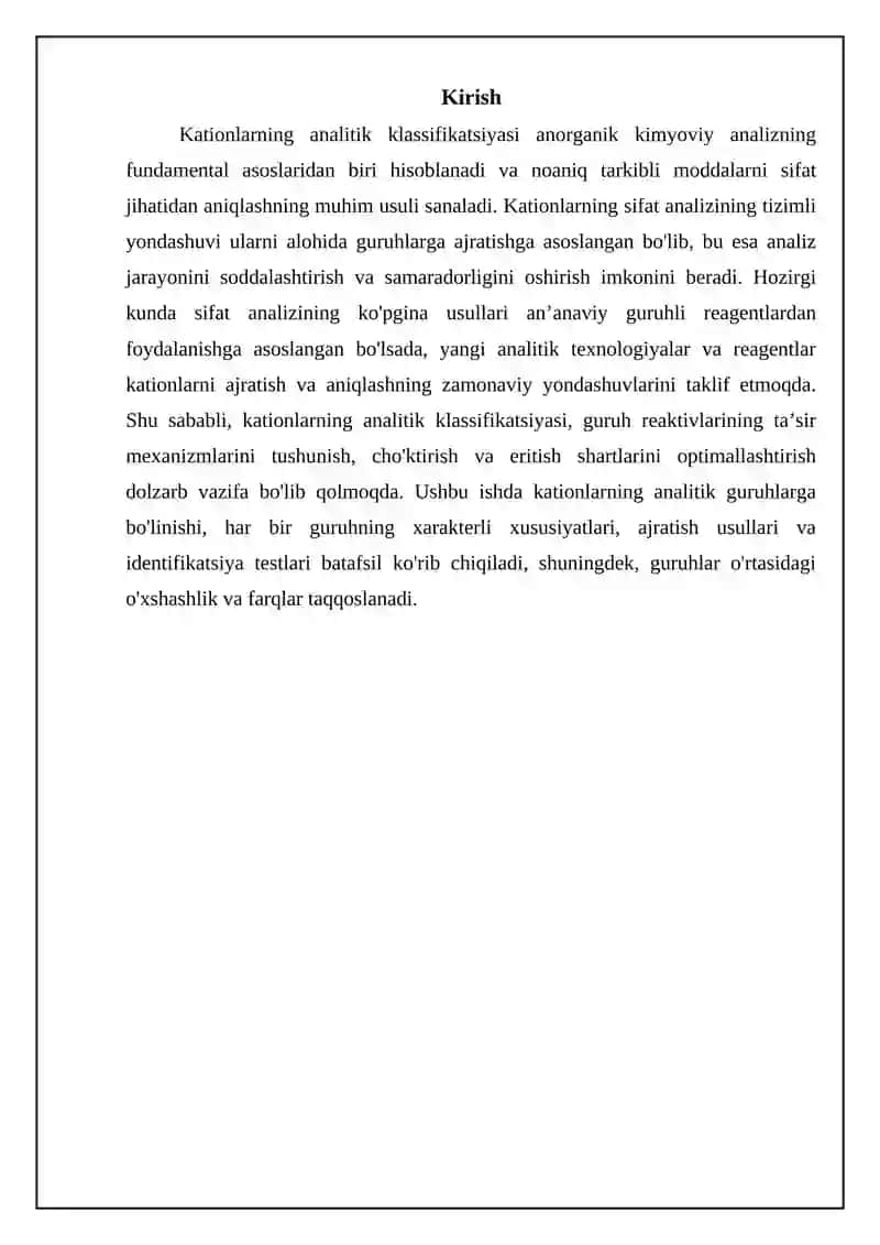 Kationlarning Analitik Guruhlar bo'yicha tasniflari v ularni taqqoslash 3