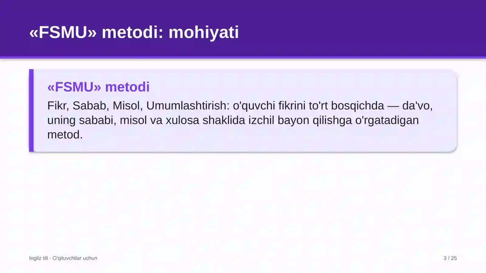 ingliz tili darslarida fsmu metodidan foydalanish 9512 3