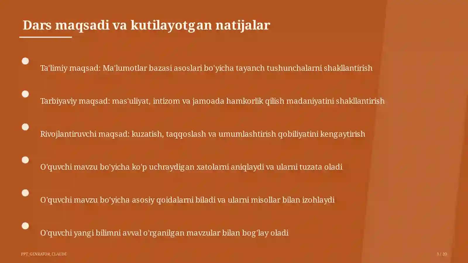 Ma'lumotlar bazasi asoslari (9-sinf) 3