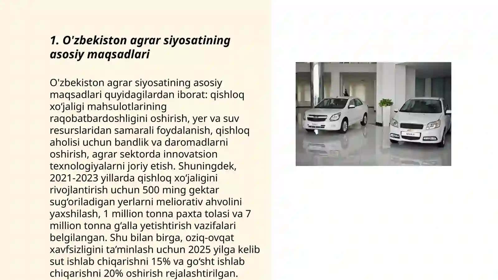 O'zbekistonda agrar siyosatining maqsadlari va vositalari 3