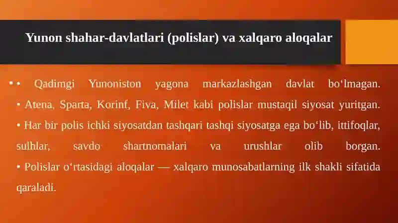 QADIMGI YUNONISTONDA XALQARO MUNOSABATLAR VA DIPLOMATIYA FOTO MA’LUMOTNOMA 3