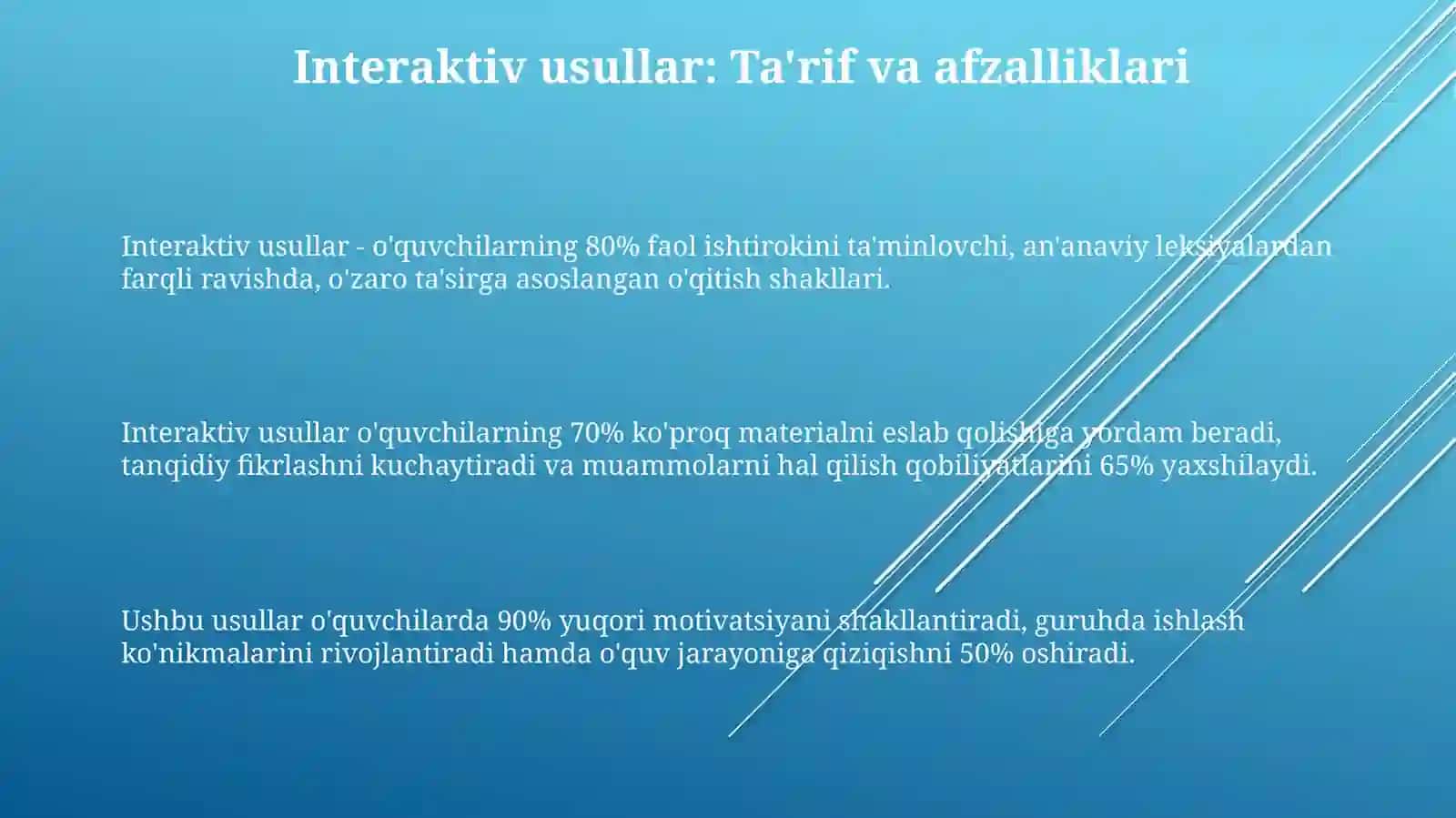 Taʼlimdainterfaolmetodlarniqoʻllashtexnologiyasi 3