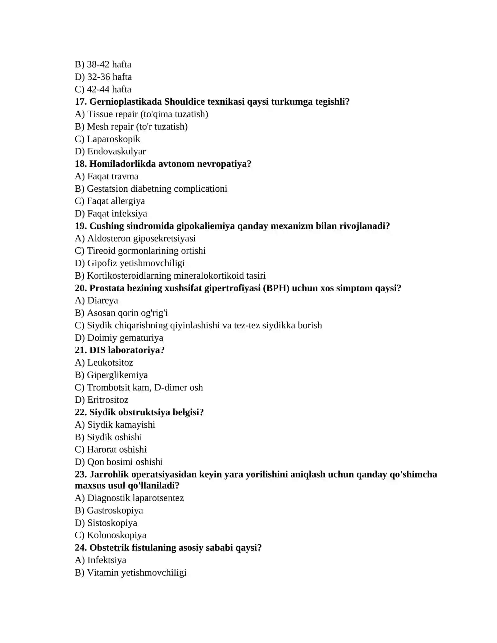 Klinik diagnostika savollari 3