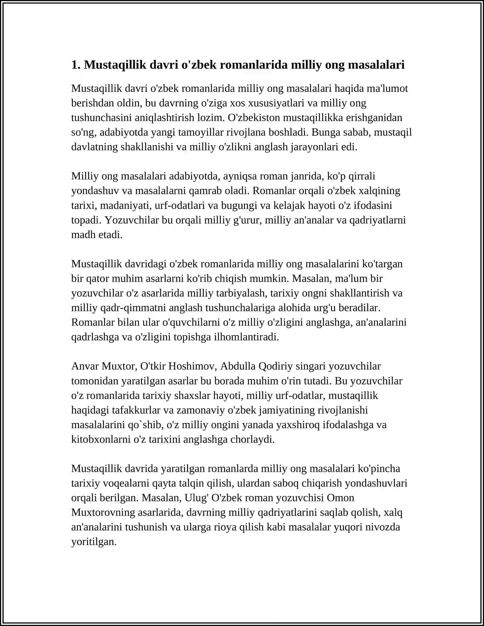 MUSTAQILLIK DAVRI O'ZBEK ROMANLARI POETIKASI 3