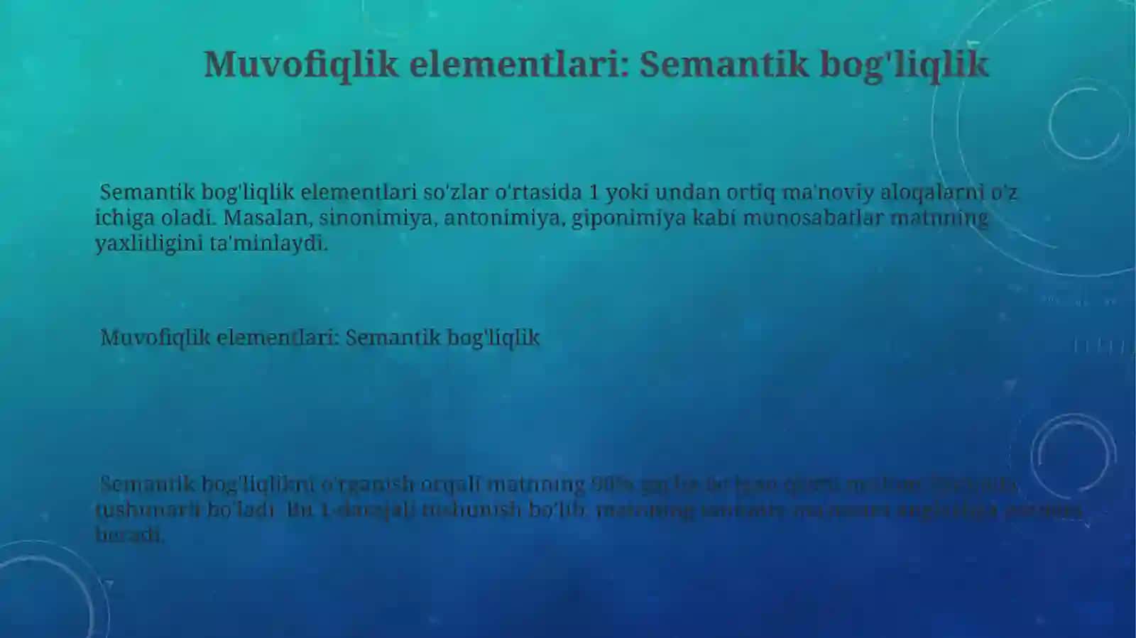 Muvofiqlik va Aloqadorlikni amalda qo'llash 3