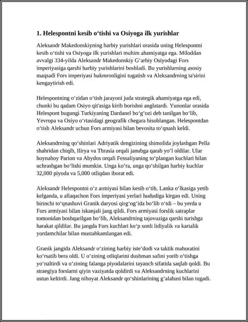 ALEKSANDRNI MAKADONISKIYNING HARBIY YURISHLARI 3