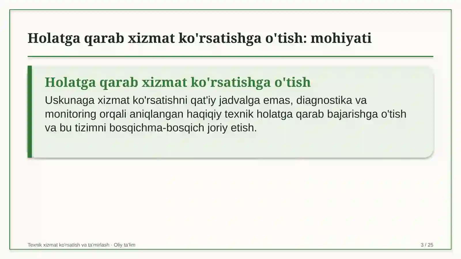 daryo transportida holatga qarab texnik xizmat ko'rsatishga o'tish 2177 3