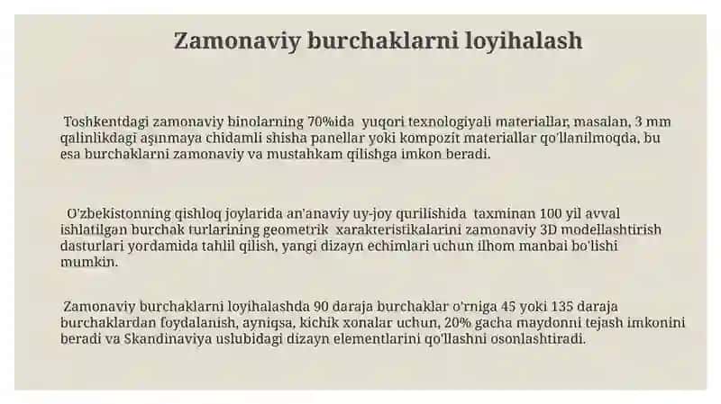 Zamonaviy burchaklar 3