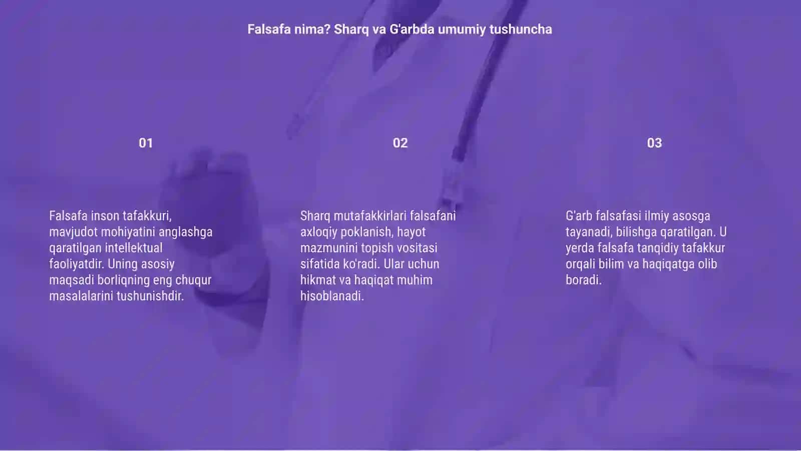 Falsafaning mahiyatiga oid sharq va g'arb mutafakkirlarining tariflari 3