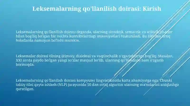 Leksemalarning ishlatish doirasi 3
