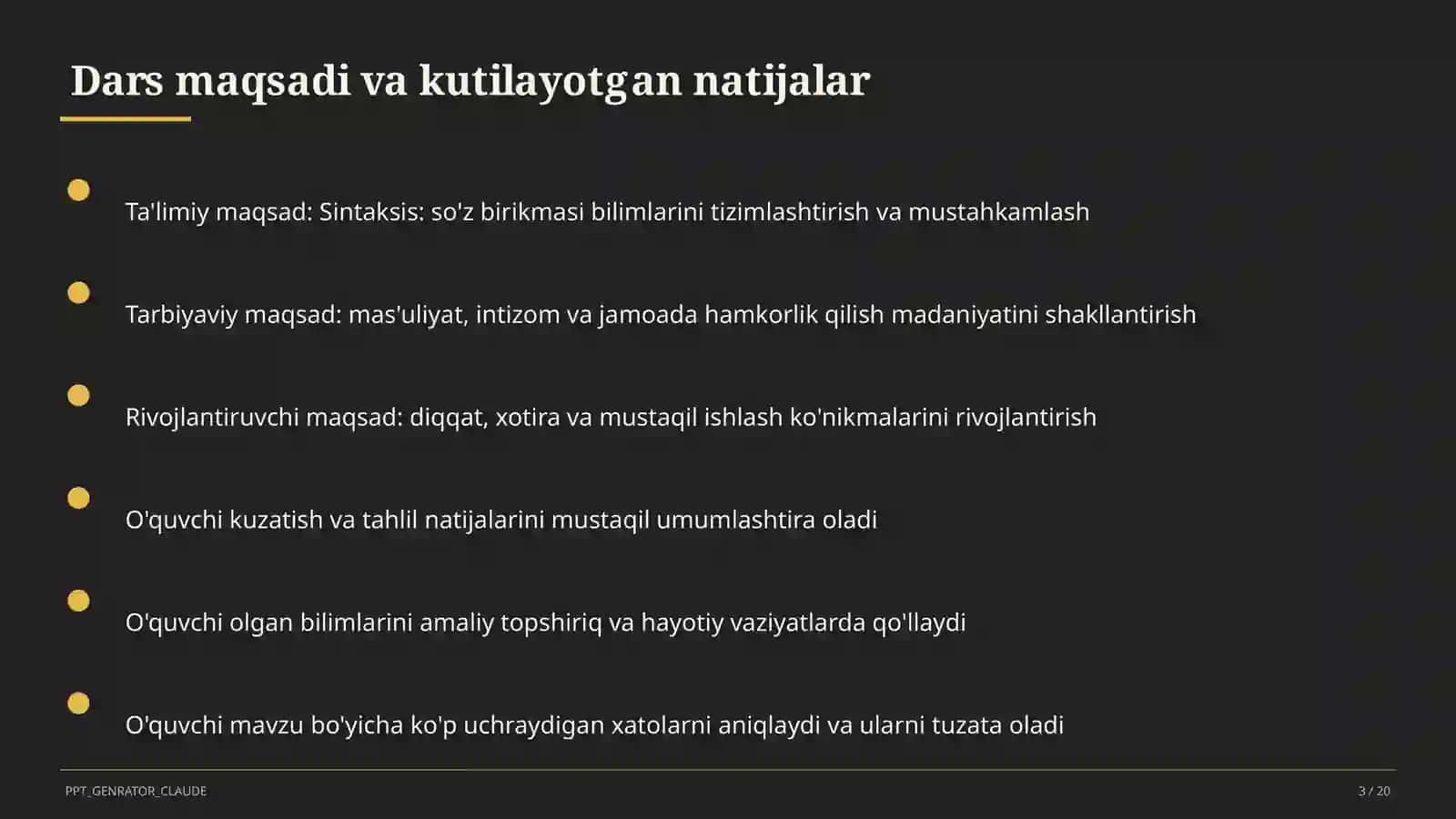Sintaksis: so'z birikmasi (8-sinf) 3