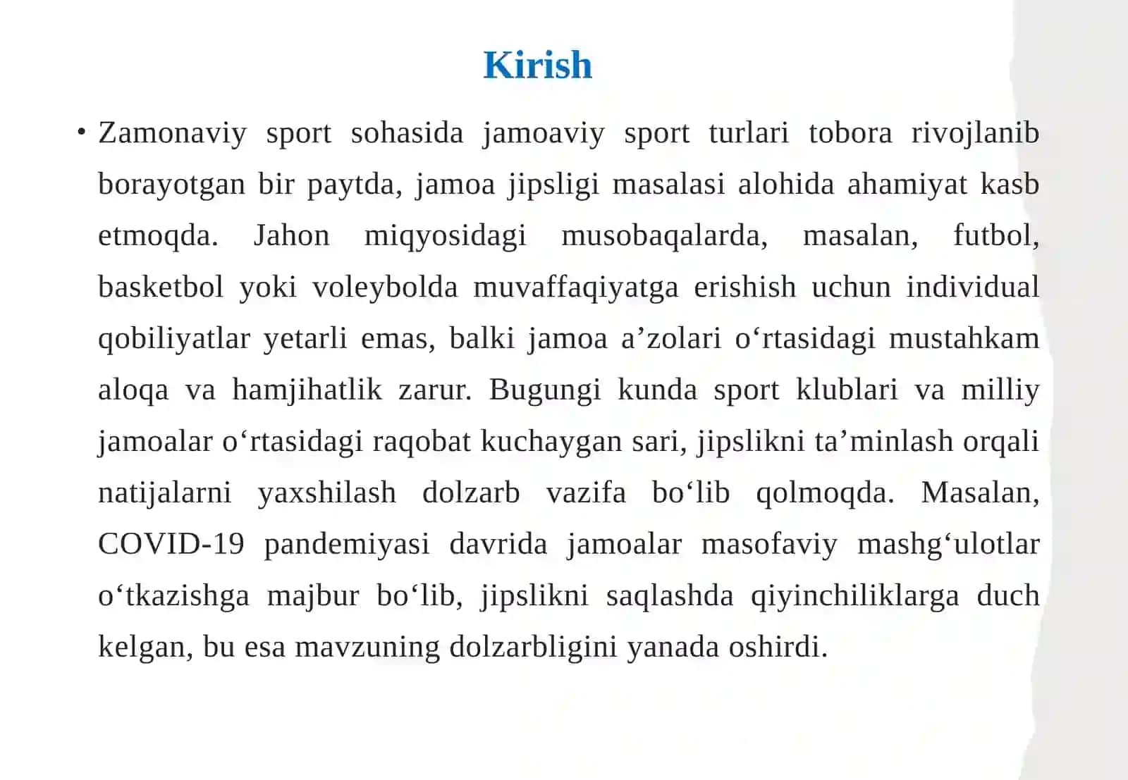 Sport jamoasining ijipsliği va uni uyushtirishning asosiy vositalari va uslubiyasi 3