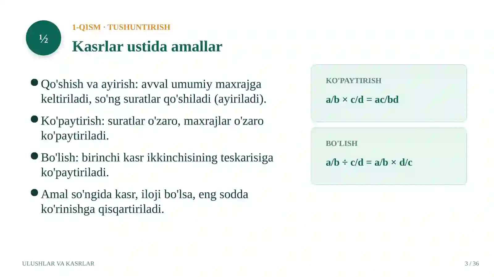 Milliy sertifikat matematika bo'limi bo'yicha tayyorgarlik 3