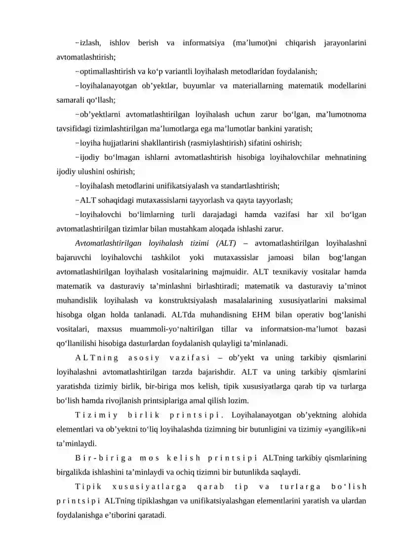 ALTNI YARATISH PRINTSIPLARI, ALT USULLARI BOSHLANG'ICH MA'LUMOTLAR 3