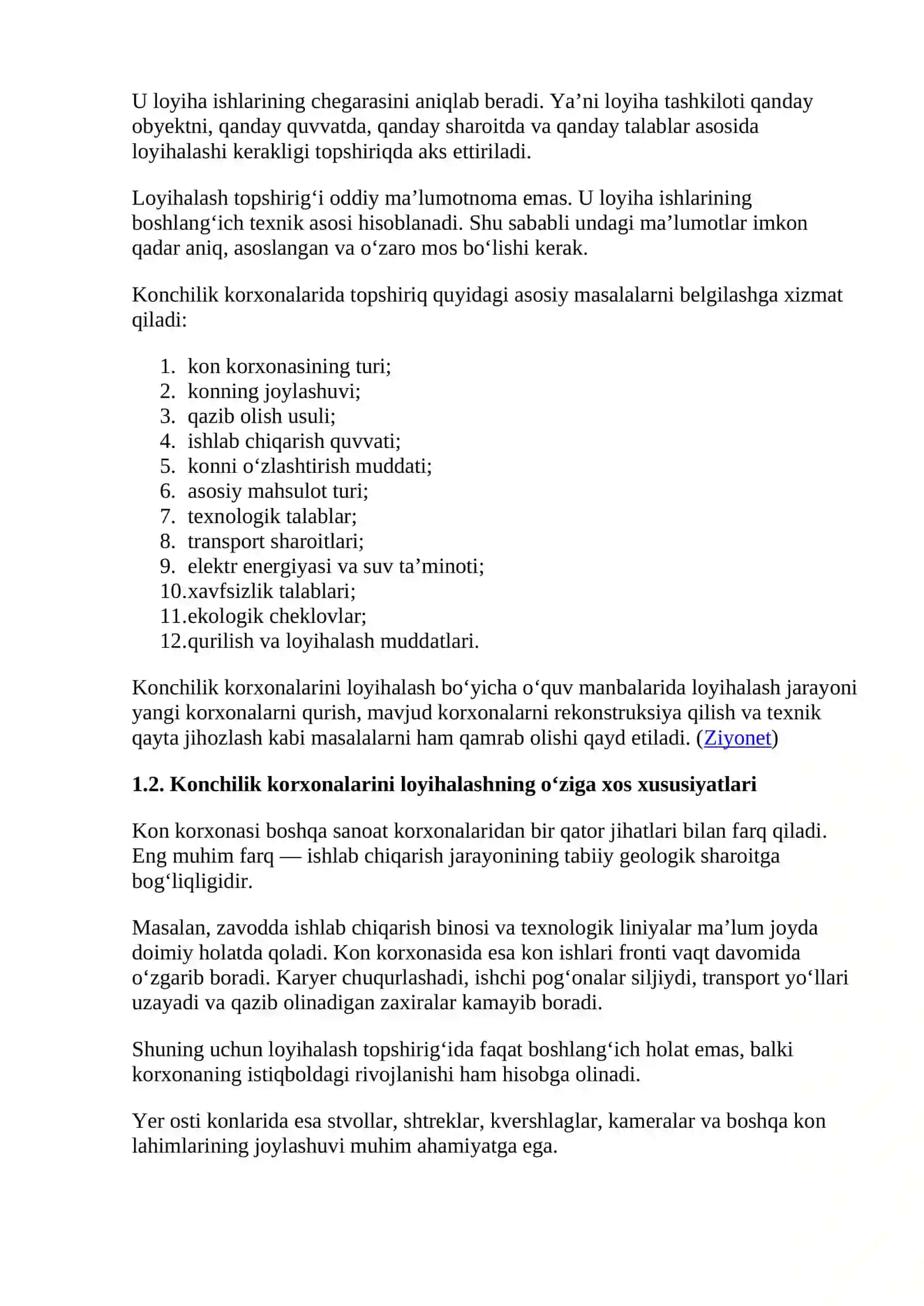 LOYIHALASHGA TOPSHIRIQ TUZISH, UNING MAZMUNI 3
