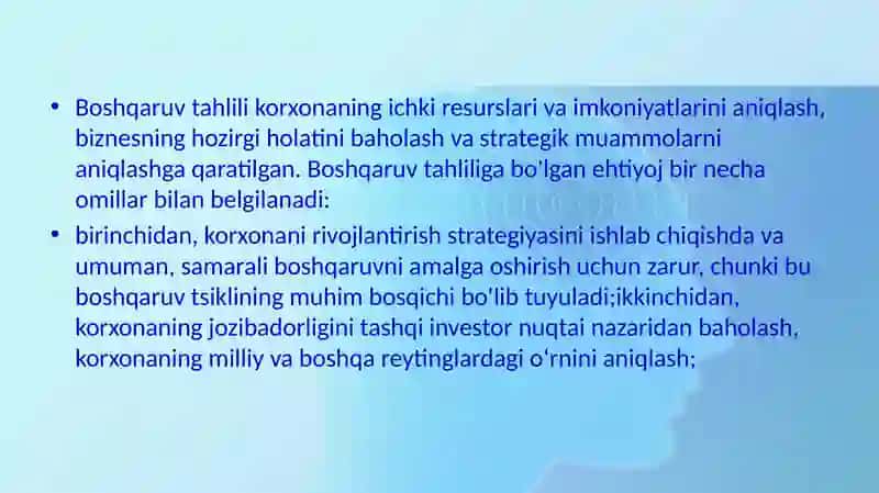 Boshqaruv Tahlilini Tashkil Qilish va Uni Ma’lumotlar Bilan Ta’minlash 3