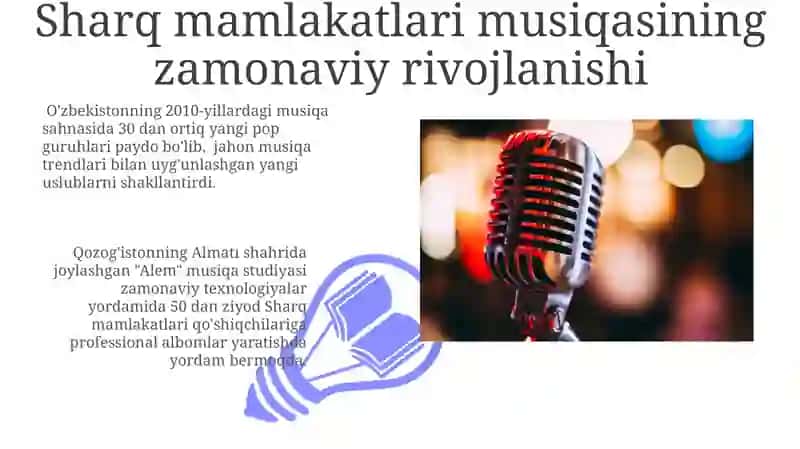 Sharq mamlakatlari musiqasi va madaniyatini yoritib turish 3